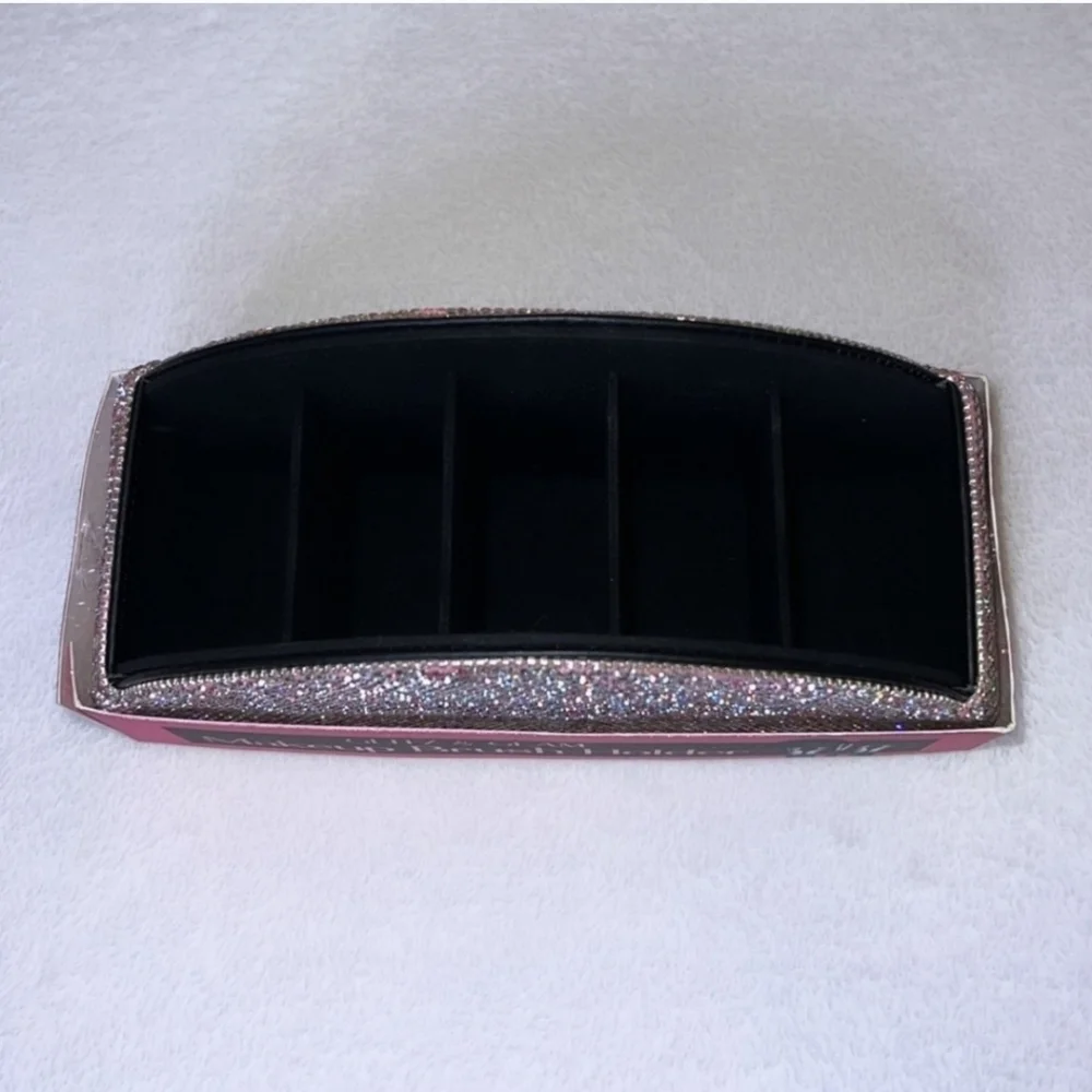 🤍▪️Glitz & Glam ▪️Makeup pink & silver glitter Rhinestone Brush Holder